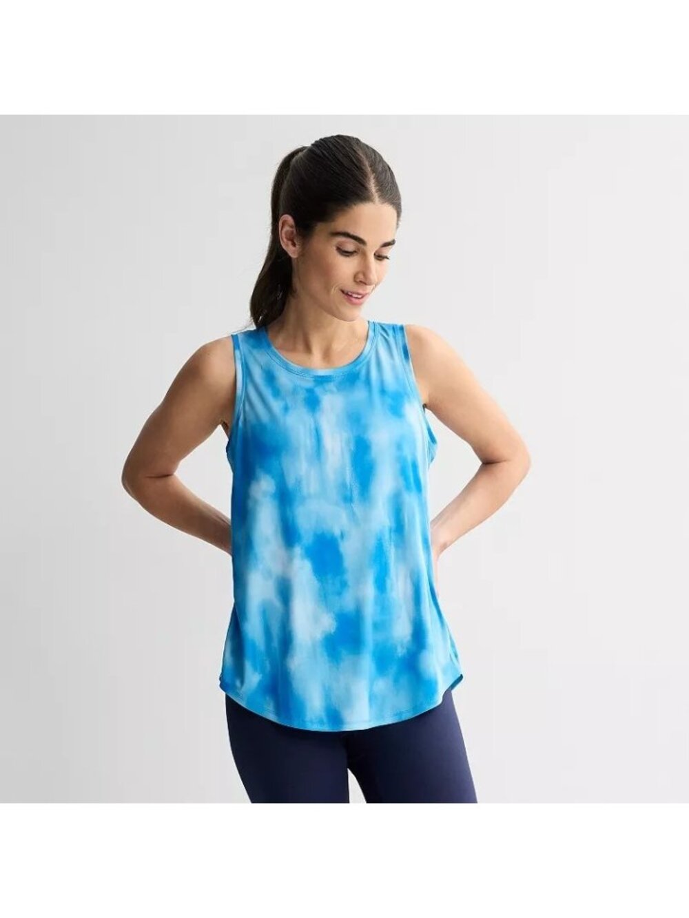 Women's Tek Gear Dry Tek Tank Top Workout Sleeveless Blue Wash Size Small